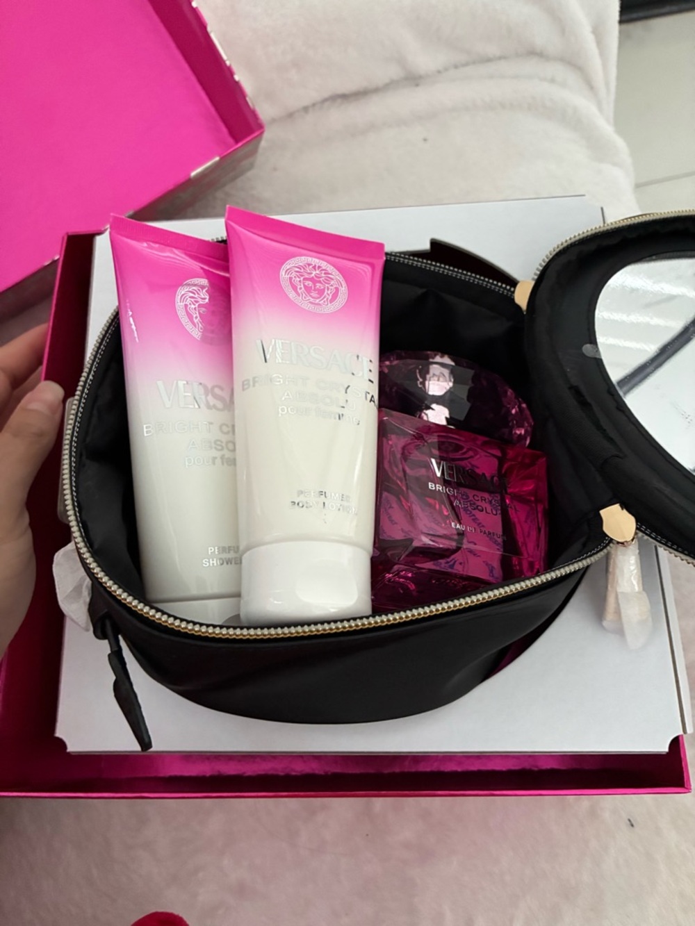 Versace Bright Crystal Gift Trio in Hot Pink & White